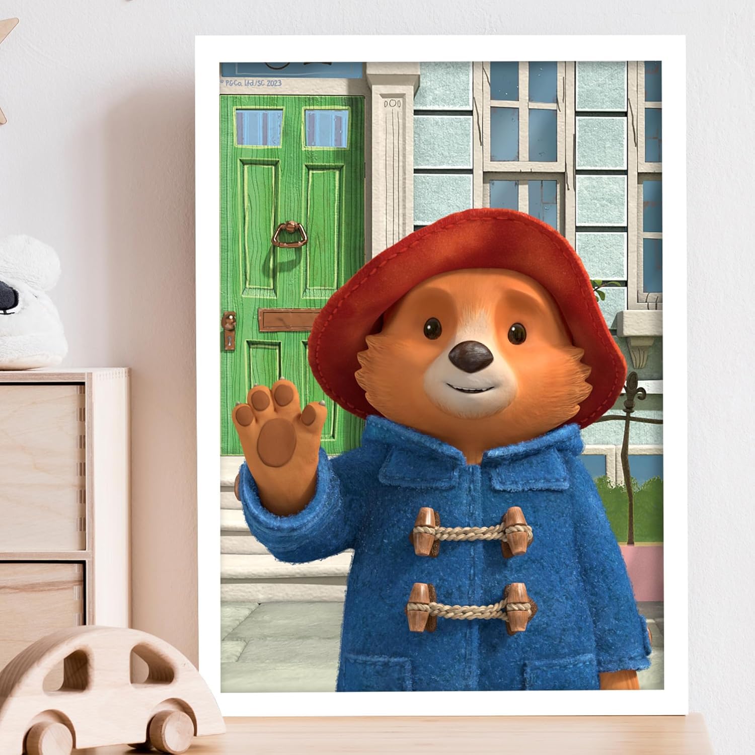 Themed Paddington Bear Print - Outside Waving Kids Wall Art Paddington TV (21cm x 29.7cm - A4)