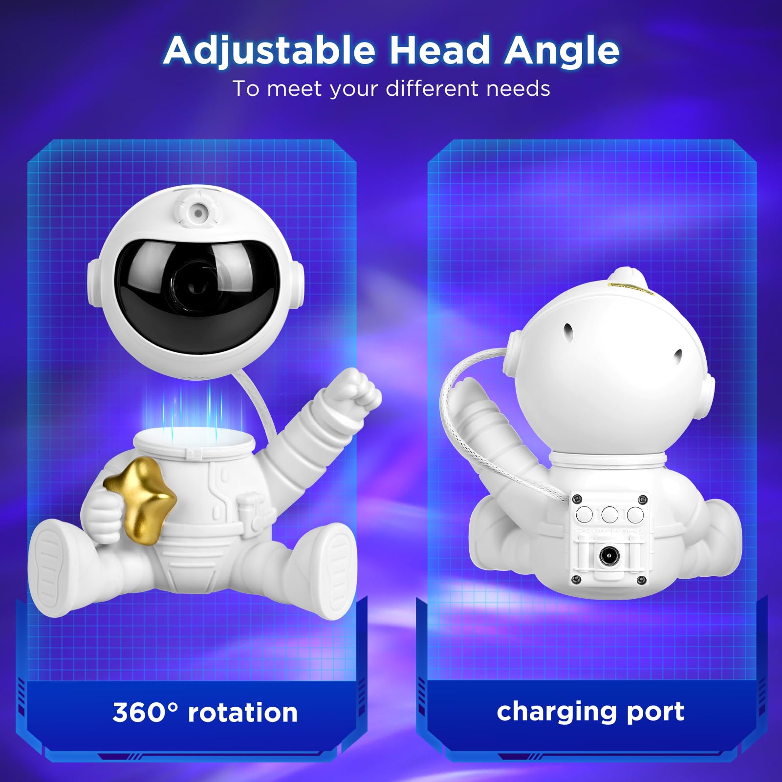 WIGUROE Astronaut Galaxy Projector, 360° Rotatable Spaceman Light Projector with Remote Control - Image 3