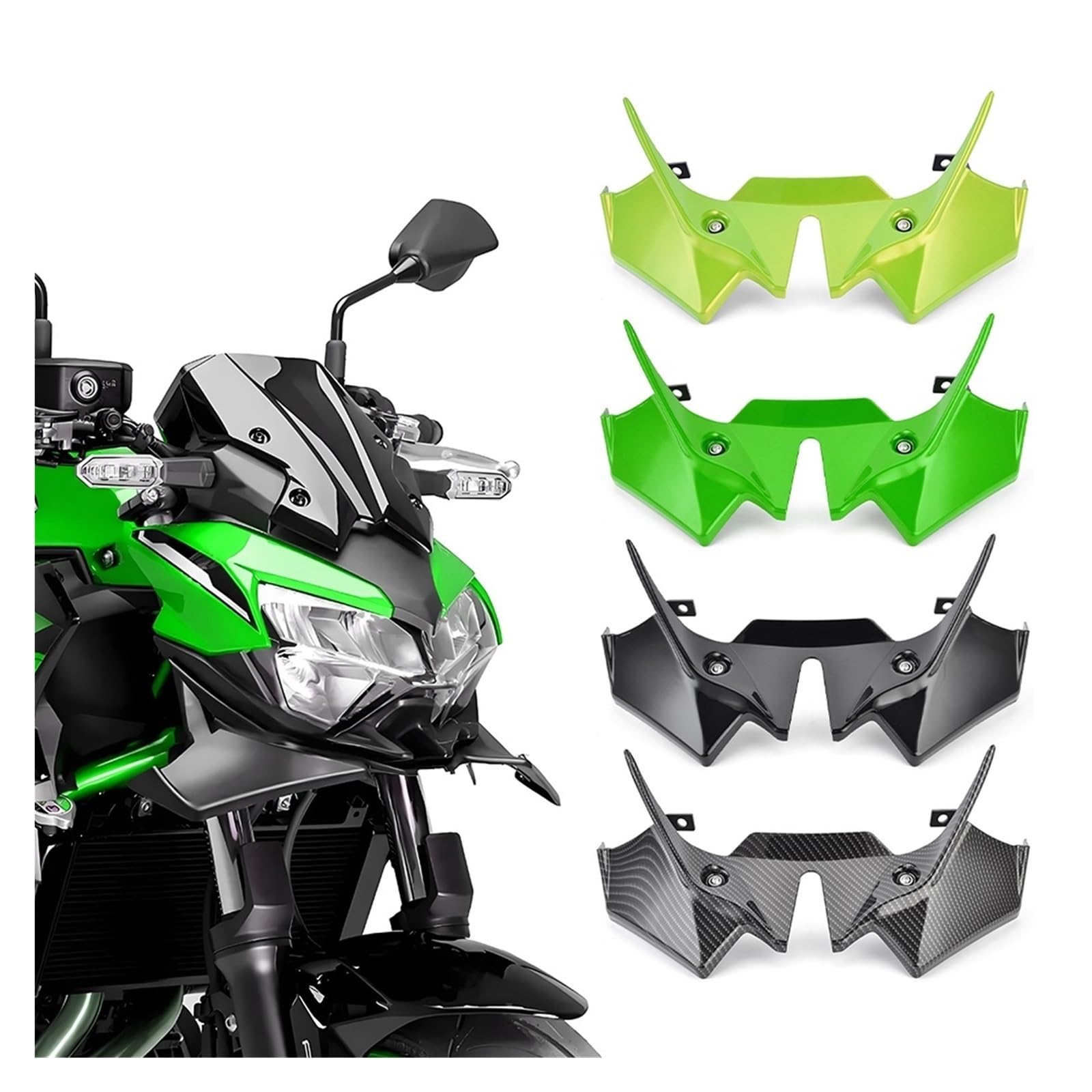 Pasuje Do Kawasaki Z650 2021 2022 2023 2024 2025 Owiewki, Skrzydełka, Spojler, Osłona Przedniego Skrzydła, Deflektor Okna Boczne Spojler Skrzydło dachowy(Color 2)