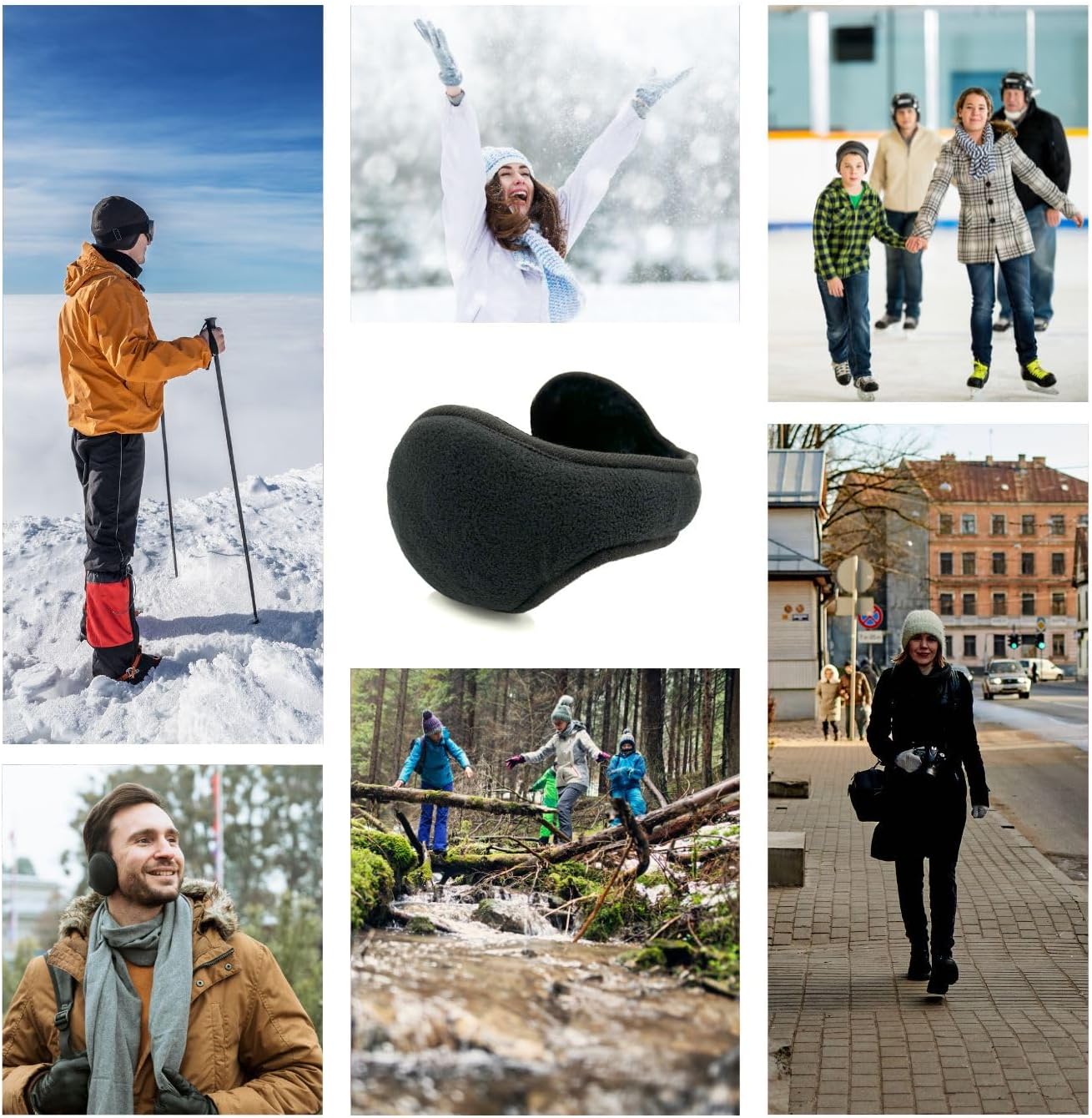 MDSTYLE Winter Ear Muffs for Men & Women - Adjustable & Foldable - Fleece Ear Warmer Ear Covers Cold Weather Outdoor