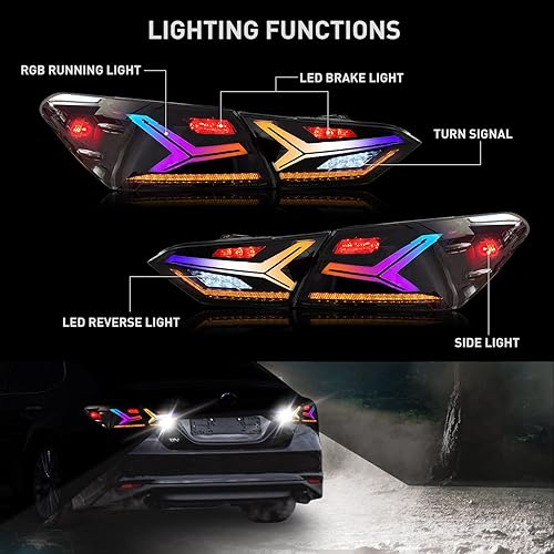 Miniatura 4 de Para luces traseras y traseras Camry RGB 2018-2024 para 8 Toyota Camry 201820192020202120222023 LESEXLEXSETRD luces traseras para Toyota Camry de 8