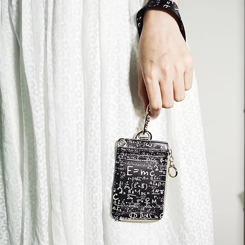 Miniatura 42 de Soporte para tarjetas de identificación negro con cordón, soporte vertical de piel sintética para tarjetas de identificación con 1 ventana de Negro