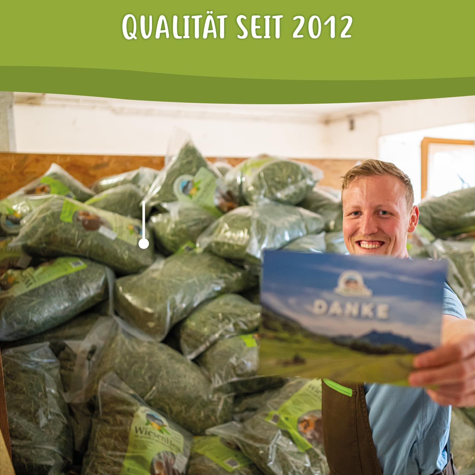 Samerberger Wiesenheu 4 kg – staubarmes, luftgetrocknetes Heu für Kaninchen & Meerschweinchen – regionale Gräser- und Blütenmischung aus Bayern – handverpackt & ohne chemische Zusätze (3)