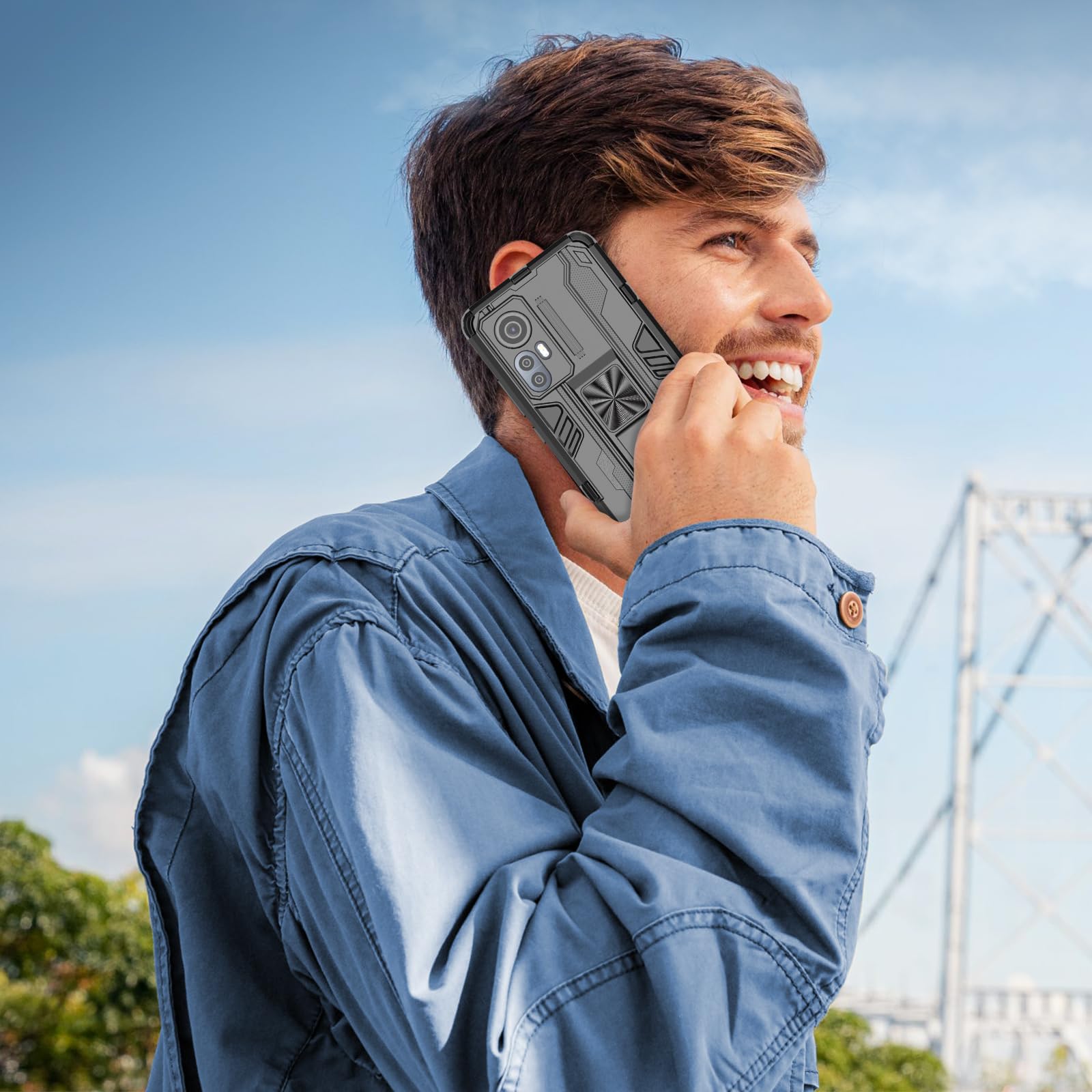 Funda para Xiaomi Redmi Note 15 Pro 5G, Carcasa Antigolpes con Soporte anular metálico, Case Protectora de Grado Militar, Azul — view 866