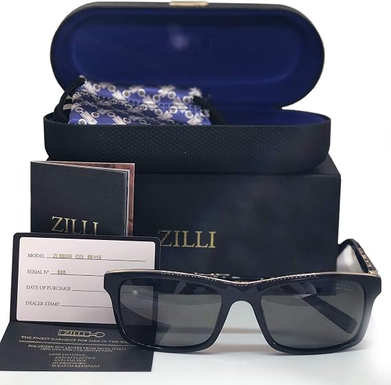 ZILLI 65009 Sunglasses for Men Rectangular Titanium Eyeglasses Acetate Frame Designer