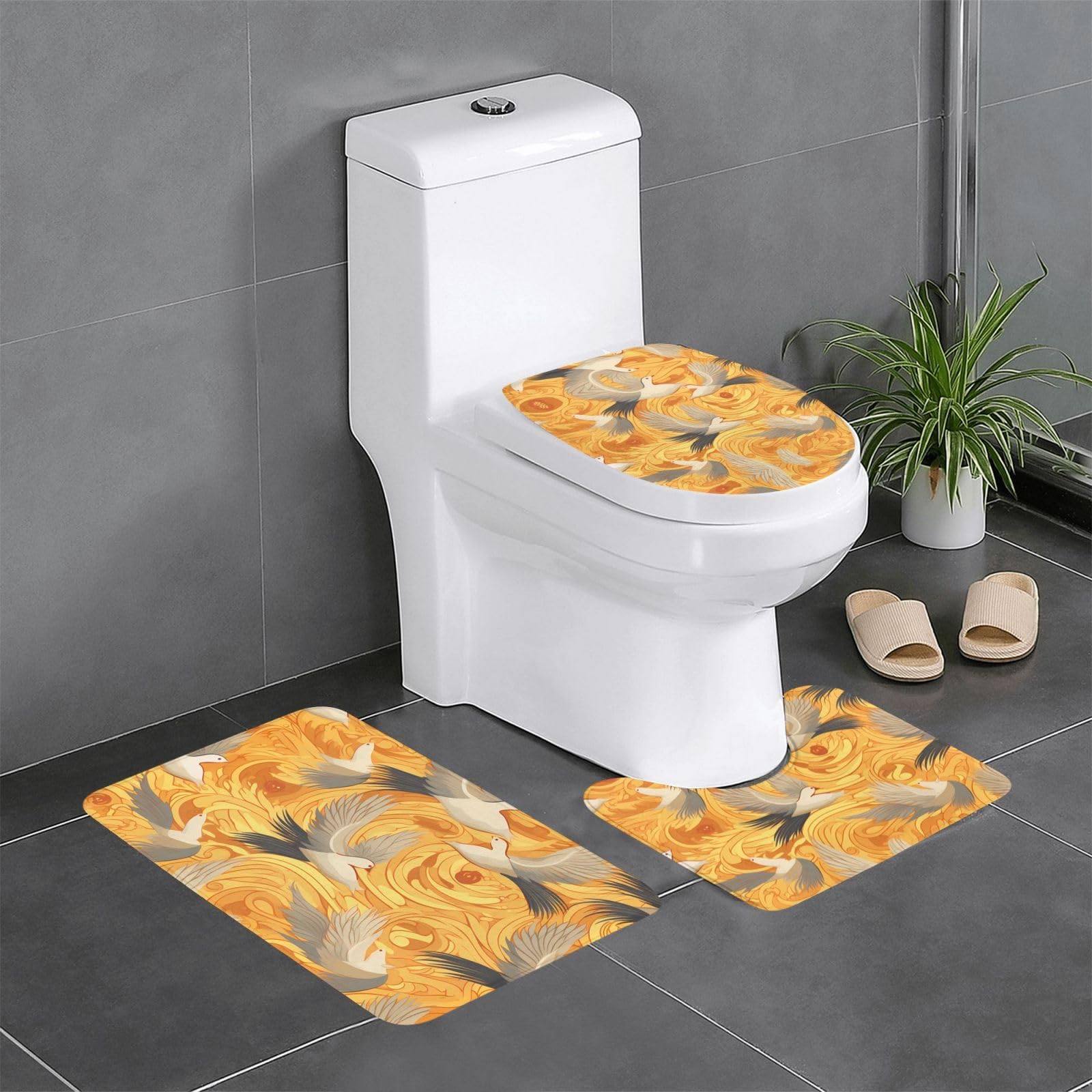 Tapis de salle de bain antidérapants Dove Sun Art pour sécuriser la coiffeuse et les WC