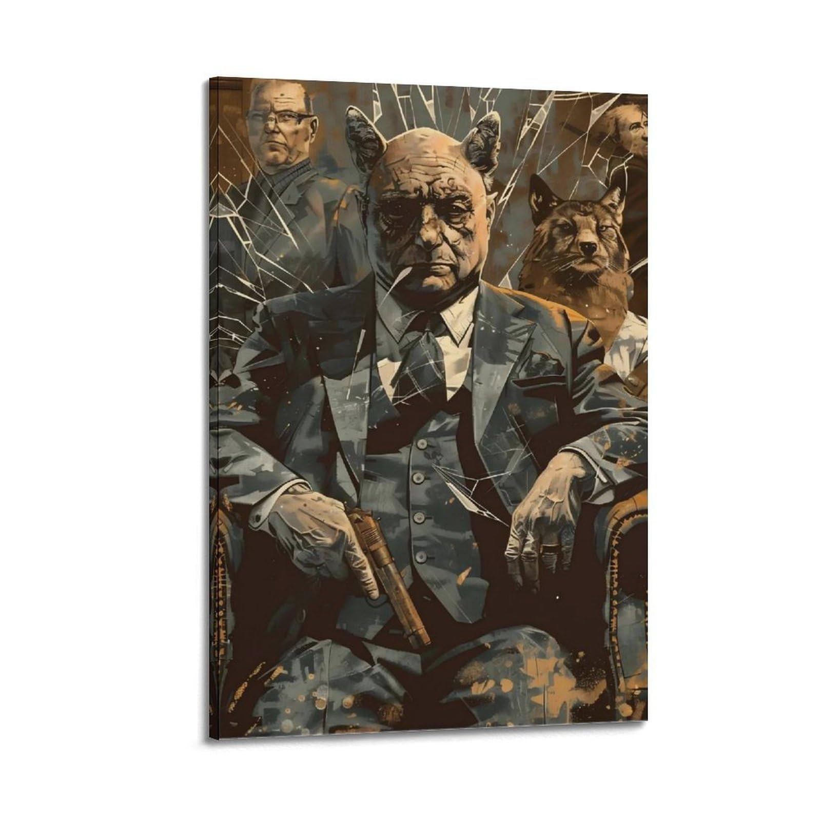 Juwrhrhhrh Frame-Style The Cat Family (1) Poster Canvas Aesthetic Wall Art Painting Decor For Living Room Bed Room 20X30inch(50X75cm)