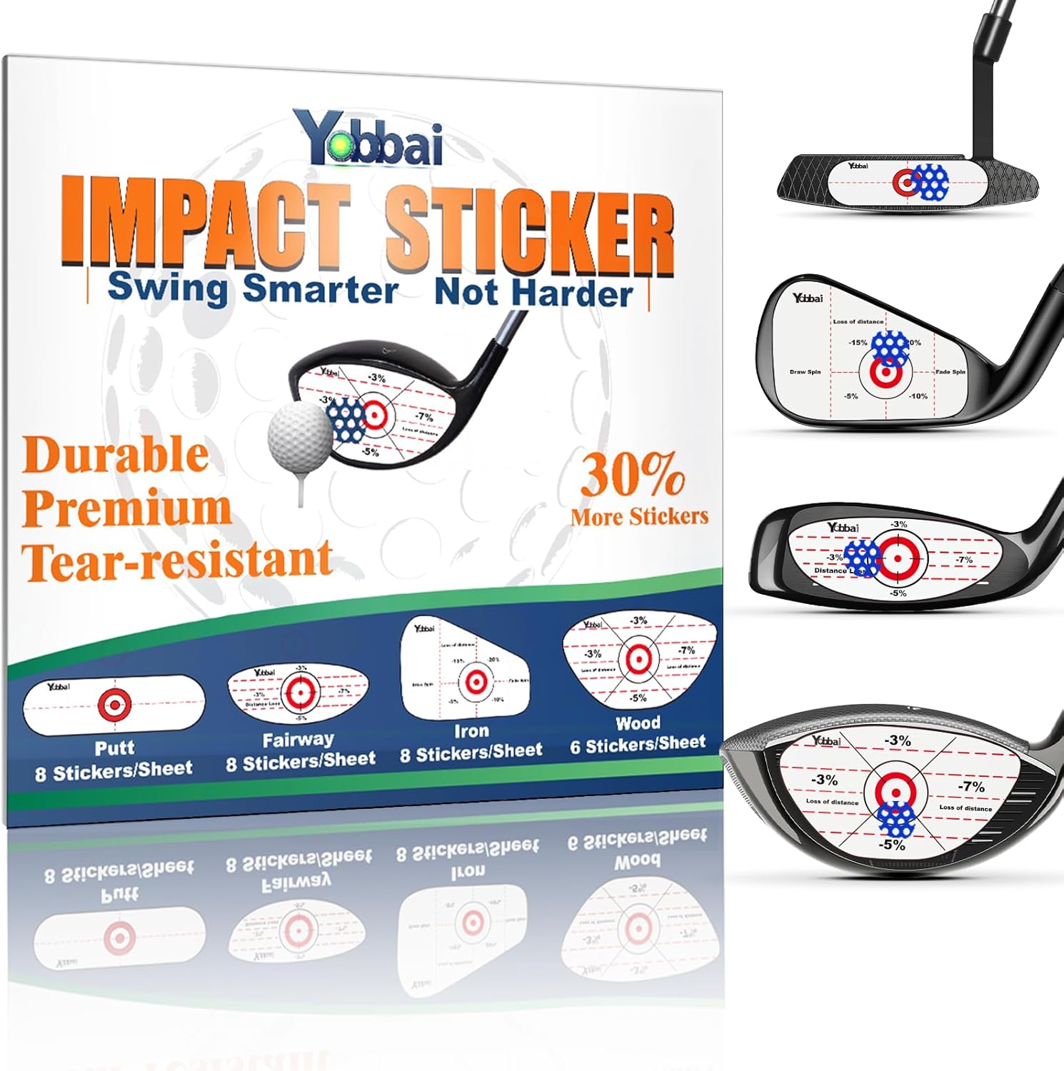 Golf Impact Tape - High-Resolution Strike Stickers for Irons, Woods ...
