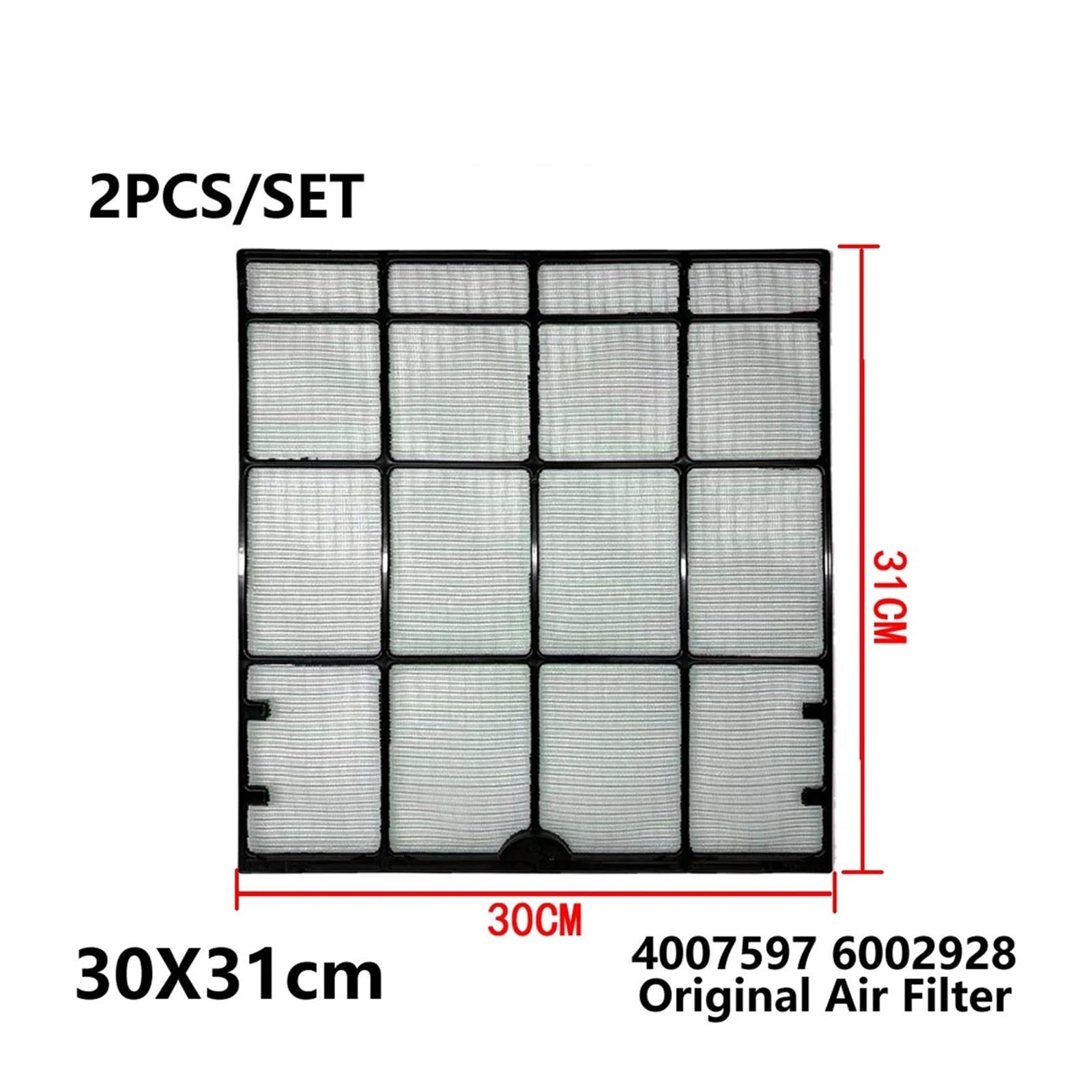 2 PZ/SET, Compatibile For Daikin, 30X31 Cm 4007597 6002928 Filtro Aria Condizionata Originale Mini Tipo Versato Aria Condizionata Schermo Antipolvere