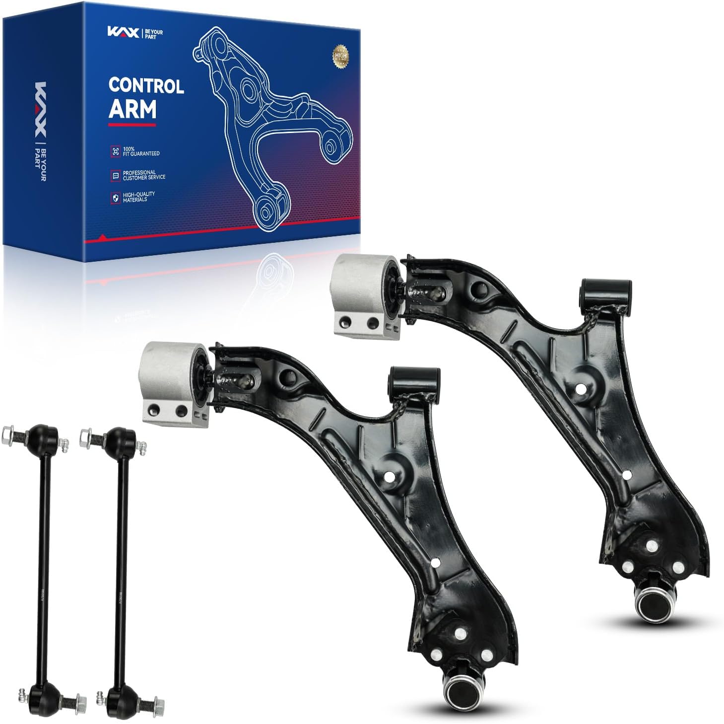 KAX Front Lower Control Arms w/Ball Joints 2 Sway Bar End Links Suspension Kit for 2010-2017 Chevrolet Equinox GMC Terrain 2010 2011 2012 2013 2014 2015 2016 2017,2 K623489 K623488-4pcs