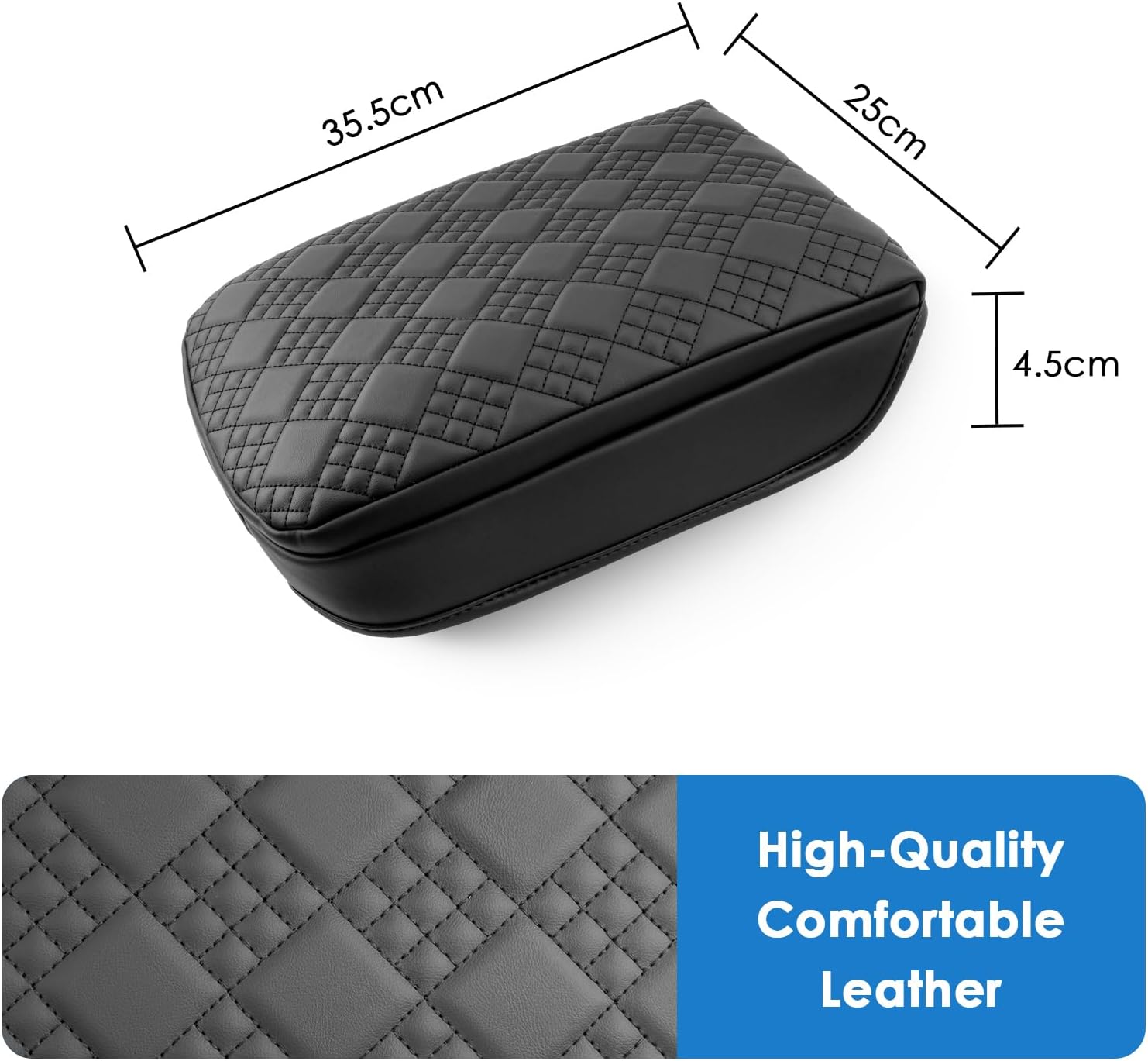 2024 2025 2026 Acadia Center Console Cover for GMC Acadia (Elevation/AT4/Denali), Cushion &Comfy Leather Armrest Cover 2025 2026 Acadia Accessories (Padded)