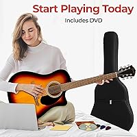 Vista 7 de Fender FA-125CE Dreadnought Cutaway Acoustic-Electric Guitar - Sunburst Bundle with Gig Bag, Strap, Strings, Picks, and Austin Bazaar Instructional