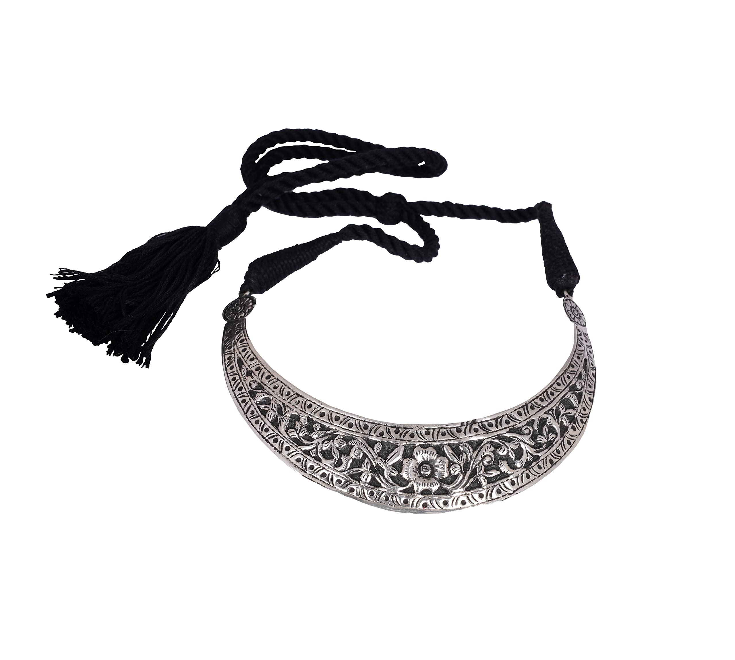 Shyle 925 Solid Sterling Silver Choker Necklace, Tattva Chitai Flower Intricate Versatile Necklace, Well Stamped with 925, Handcrafted Oxidized Silver Dori Choker Necklace, Gift for Her For Women (B0BNDPDCBQ) Amazon Price History, Amazon Price Tracker