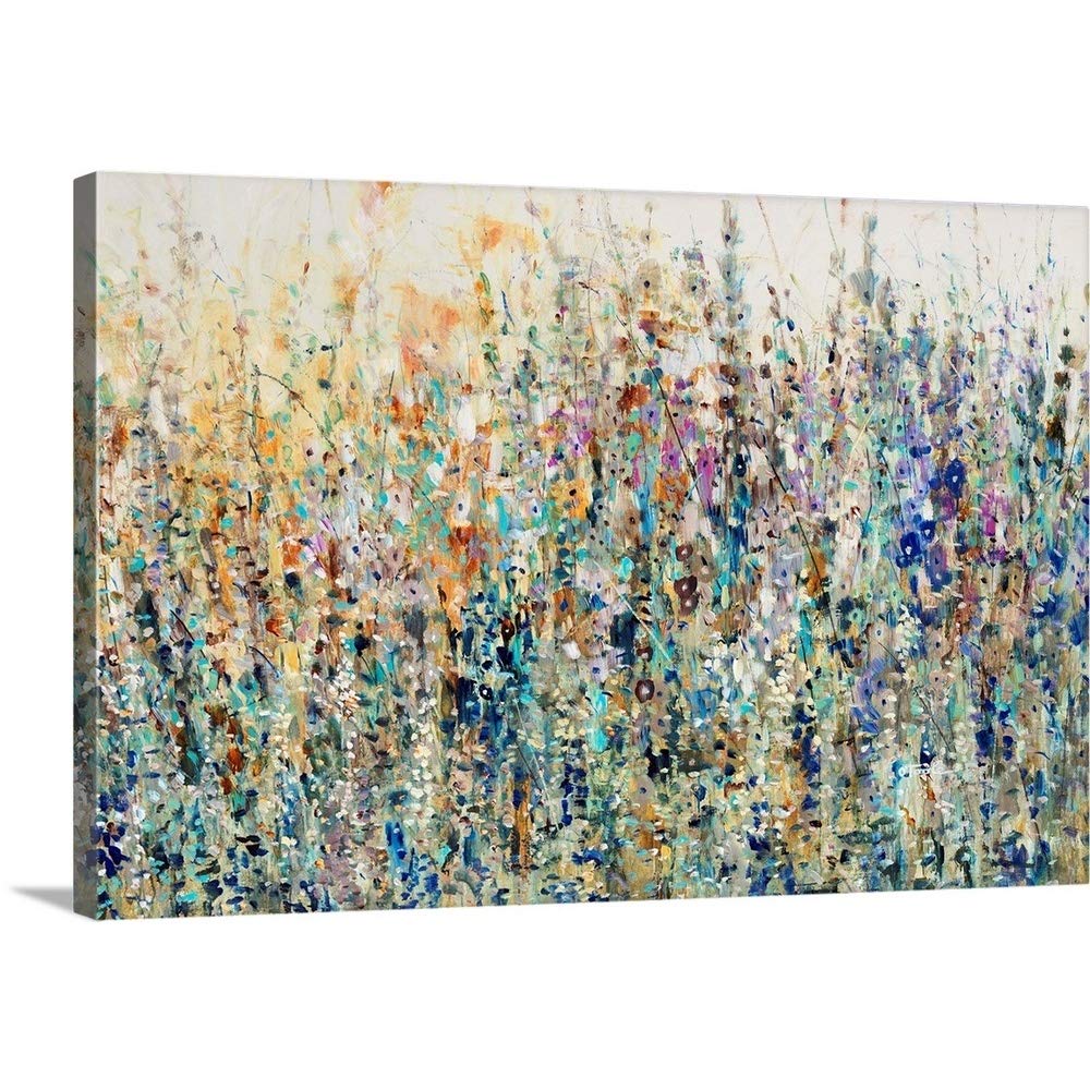 GREATBIGCANVAS Thicket Wildflowers Canvas Wall Art Print, Floral Home Decor Artwork, 36"x24"x1.5"
