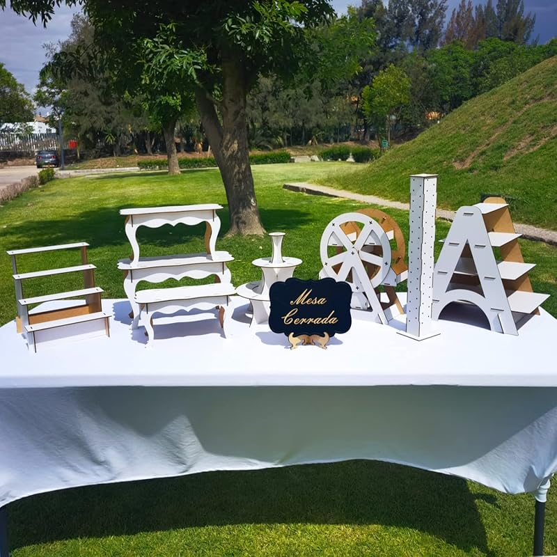 KIT CANDY BAR PARA MESA DE DULCES 18 BLANCO, PARA DECORACIÓN DE CANDY