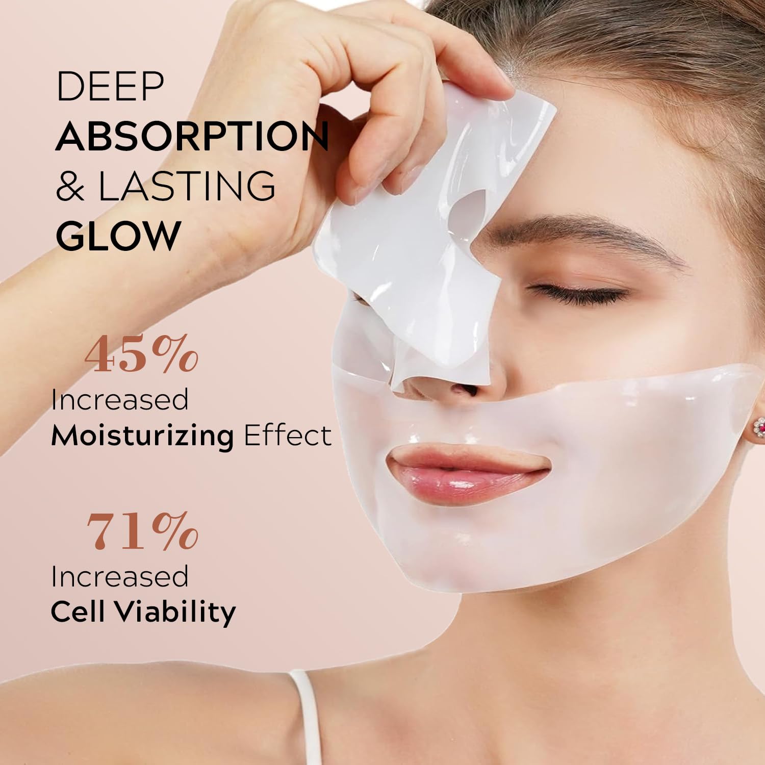 Bio-Collagen Face Mask Sheets, 5-Pack Hydrating, Moisturizing & Brightening Skincare for Glowing Skin, Anti-Aging Sheet Masks for All Skin Types, Deep Nourishing Facial Treatment