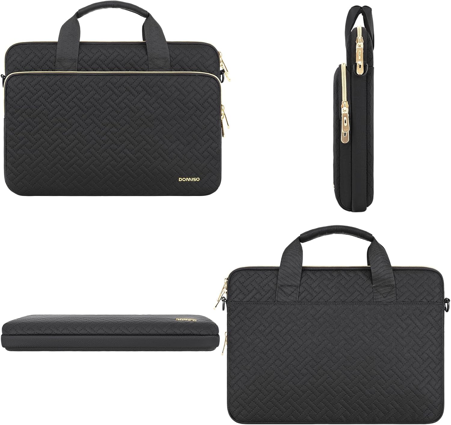 DOMISO 17 inch Laptop Sleeve Protective Case Cover Compatible with 17-17.3 inch HP Dell ASUS Lenovo Chromebook,Waterproof Computer Cases Bag with Shoulder Strap,Black - Image 4