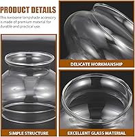 Vista 7 de HOMSFOU Lámpara de vidrio antigua, lámpara de aceite de aceite, reemplazo de chimenea, globos de lámpara de huracanes, pantalla de lámpara