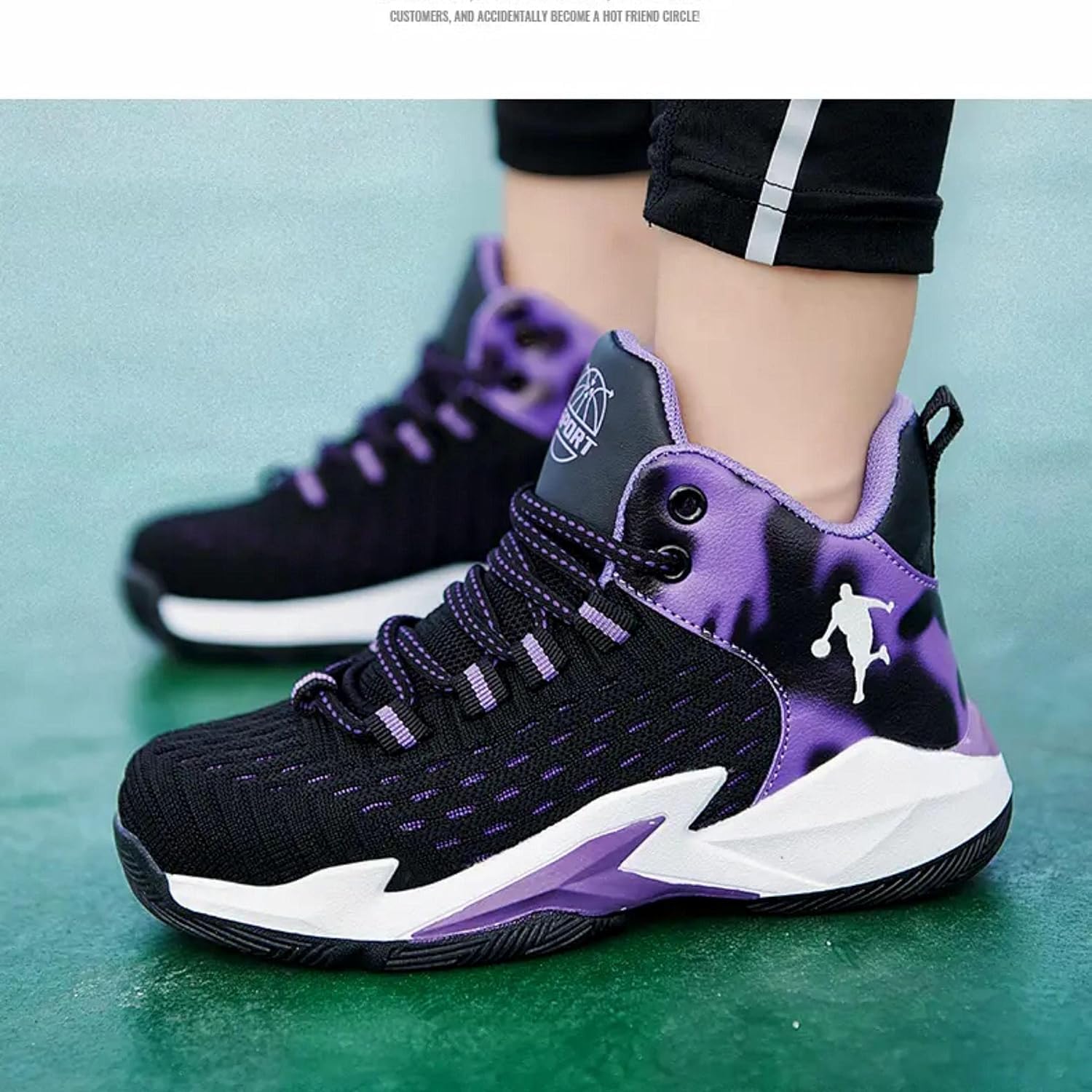 Zapatillas de Baloncesto para Niños Moda Calzado de Baloncesto para Niño Zapatillas Aire Libre Deportivas Calzado Deportivo para Correr Ligeras Zapatos de Running (CXB-A27, 33EU)