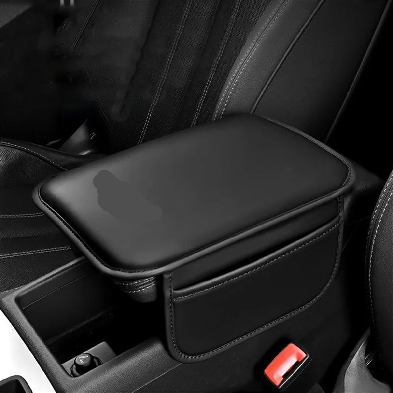 Poduszka Podłokietnika Samochodowego Z Boczną Kieszenią Do Przechowywania Pasuje Do Ford ST Line MK3 MK4 Kuga Fiesta Auto Center Console Podkładka Podłokietniki samochodowe(ST-1pcs)