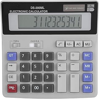 Solar Powered Calculator Handheld Desktop Calculator with Large LCD 12 Digit Basic Office Standard Function Calculator