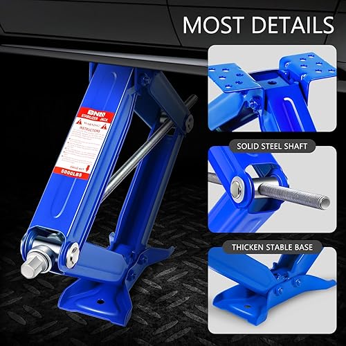 Miniatura 5 de DNA MOTORING TOOLS-00329 - Paquete de 2 gatos de tijera estabilizadores de remolque de 5000 libras con manivela de velocidad, altura de 4-24