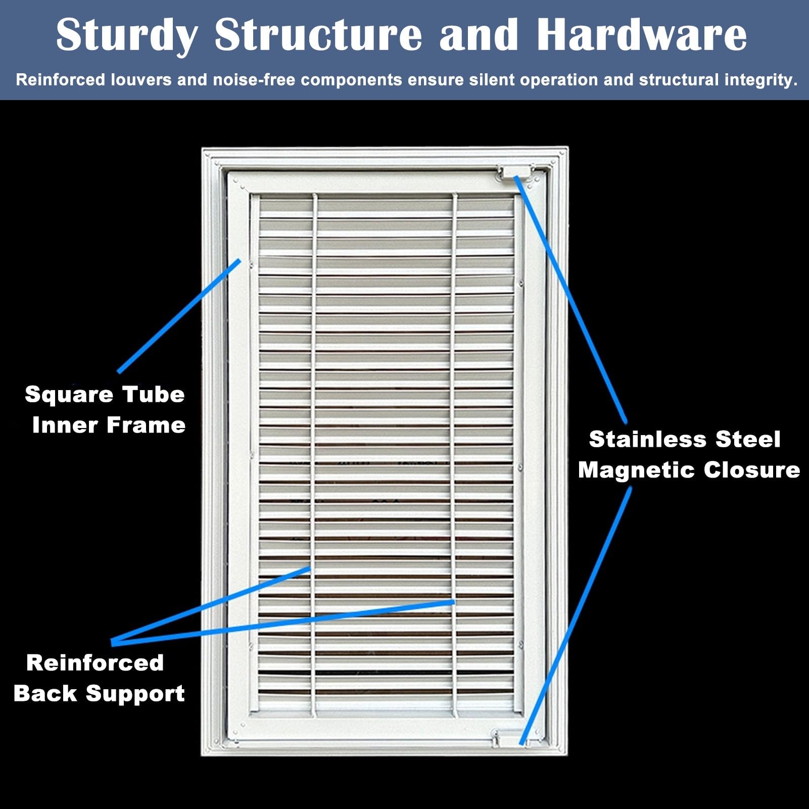 Porta di accesso con feritoie, pannello da parete con chiusura magnetica, per soffitte e interni, copertura resistente per un facile accesso e una migliore ventilazione