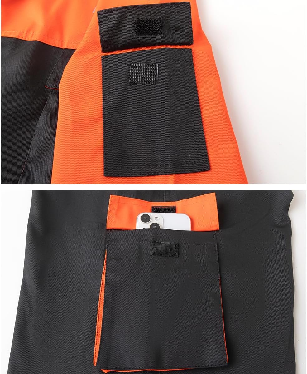 Men's Work Coverall High Visibility Overalls Mechanics Coveralls Workwear Jumpsuit with Multi Pockets