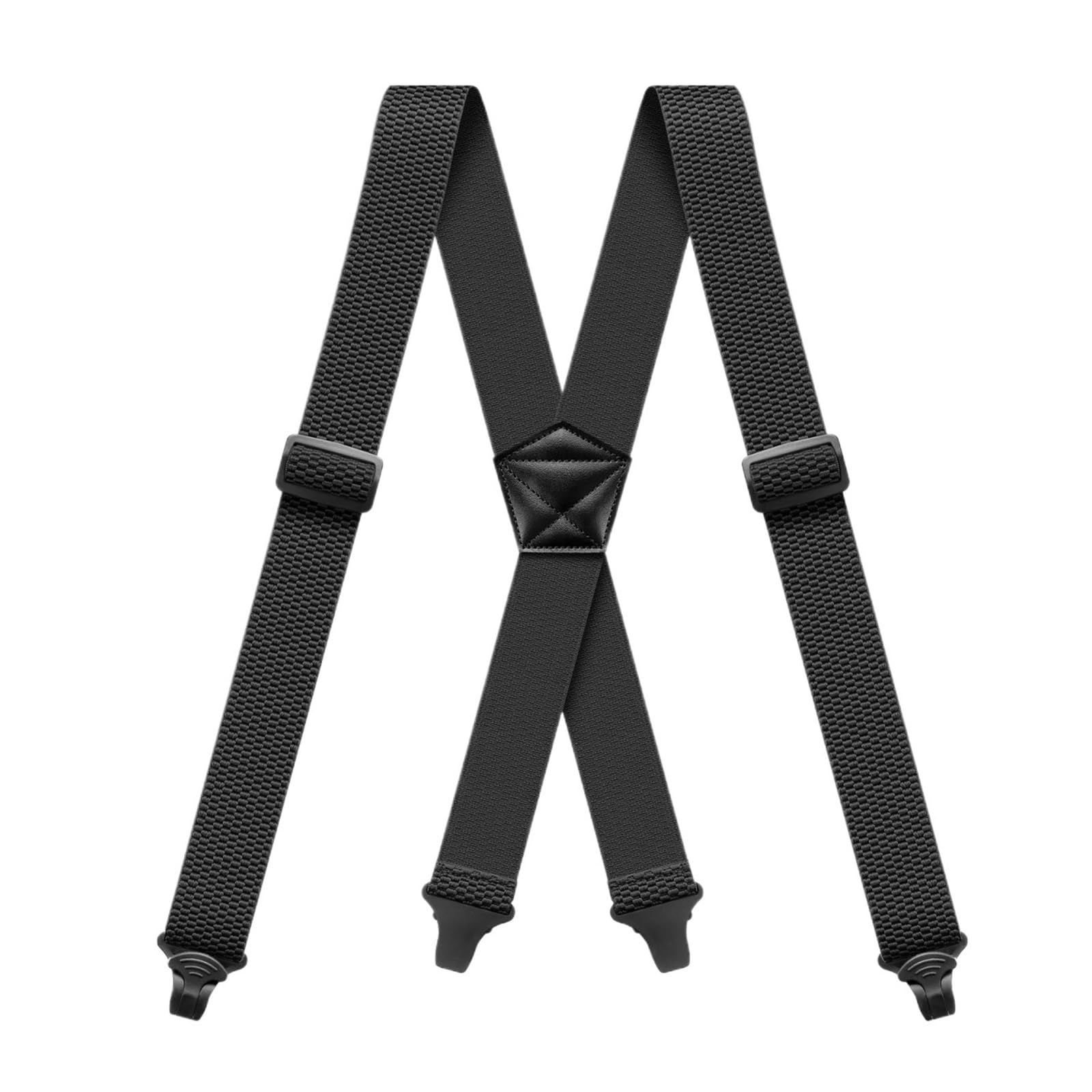 2 Stück Herren-Hosenträger for schwere Arbeit für Männer und Damen | 3,8 cm breiter X-Rücken mit 4 Greifverschlüssen aus Kunststoff, verstellbare elastische Hosenträger