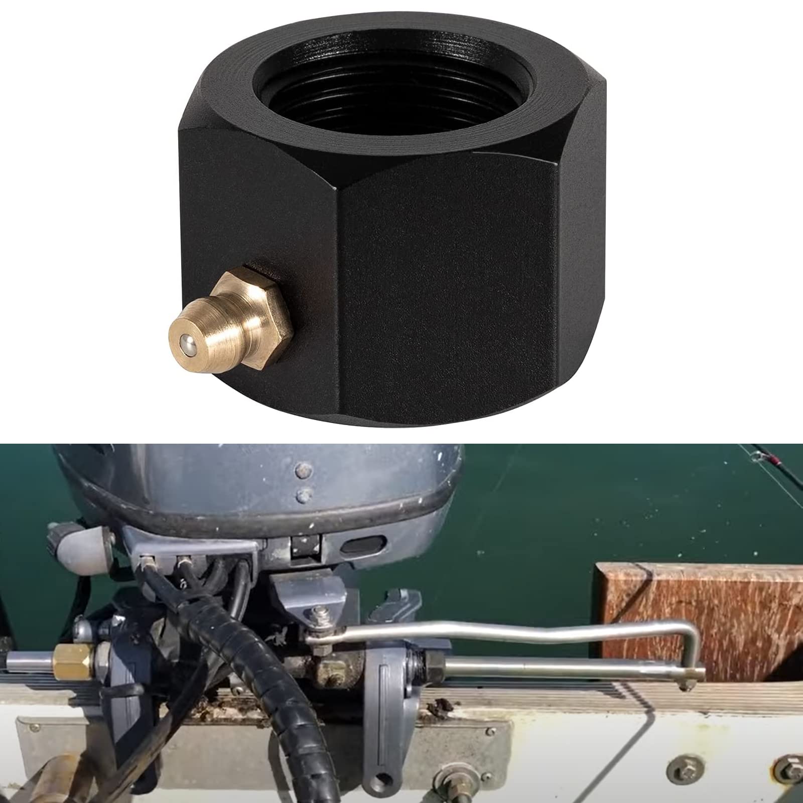 JIAD Marine Steering Tube Cable Grease Nut,Cable Lube Tool Boat Steering Cable Grease Fittings for OMC 2861 FSM068