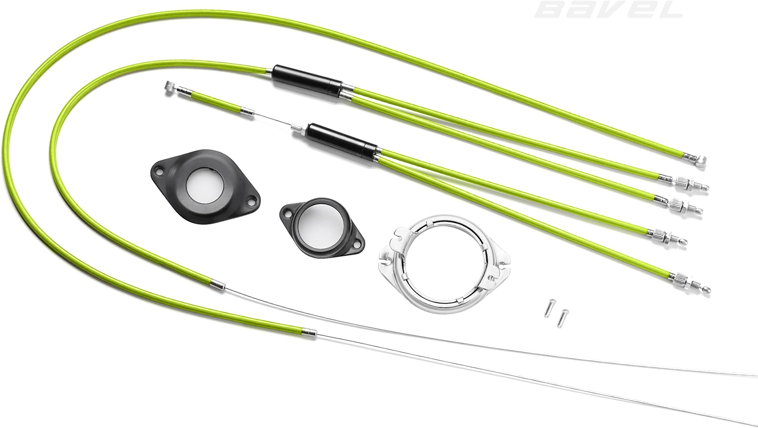 BMX Bike Gyro Brake Cables,Full Kit BMX Bicycle Brake Line Set Cable Wire,Front + Rear (Upper + Lower) with Spinner Rotor (Complete Set) for Bike Part Replacement - Green (Green)