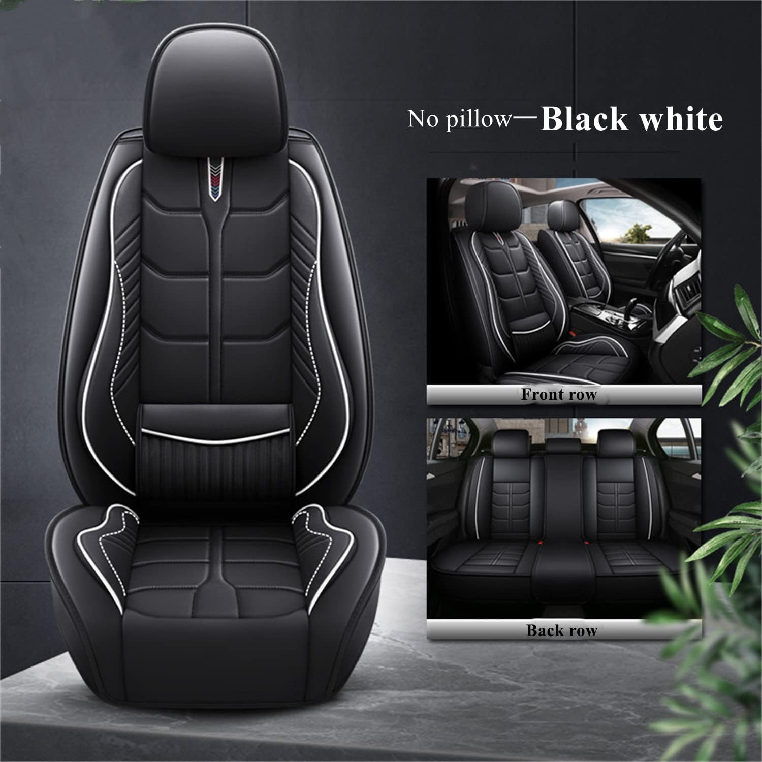 Coche Juegos De Cubreasientos para Jeep Compass 1. Generation 2007-2017, Impermeable Transpirable Fundas Interior Accesorios,A/Blackwhite- Nopillow