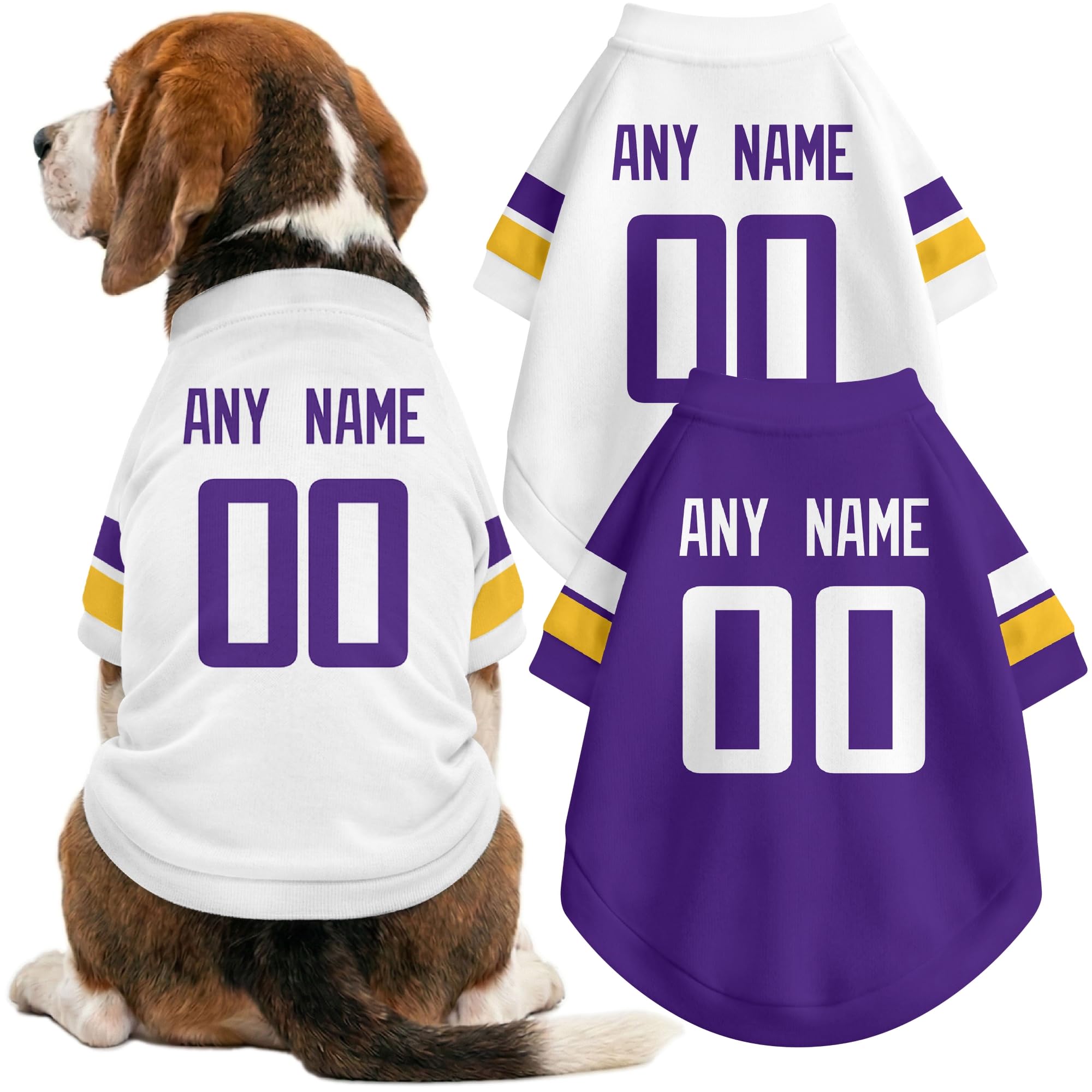 Minnesota Dog Clothes Jersey Style Custom Pet T Shirt with Personalized Name Number for Small Medium Large Dogs