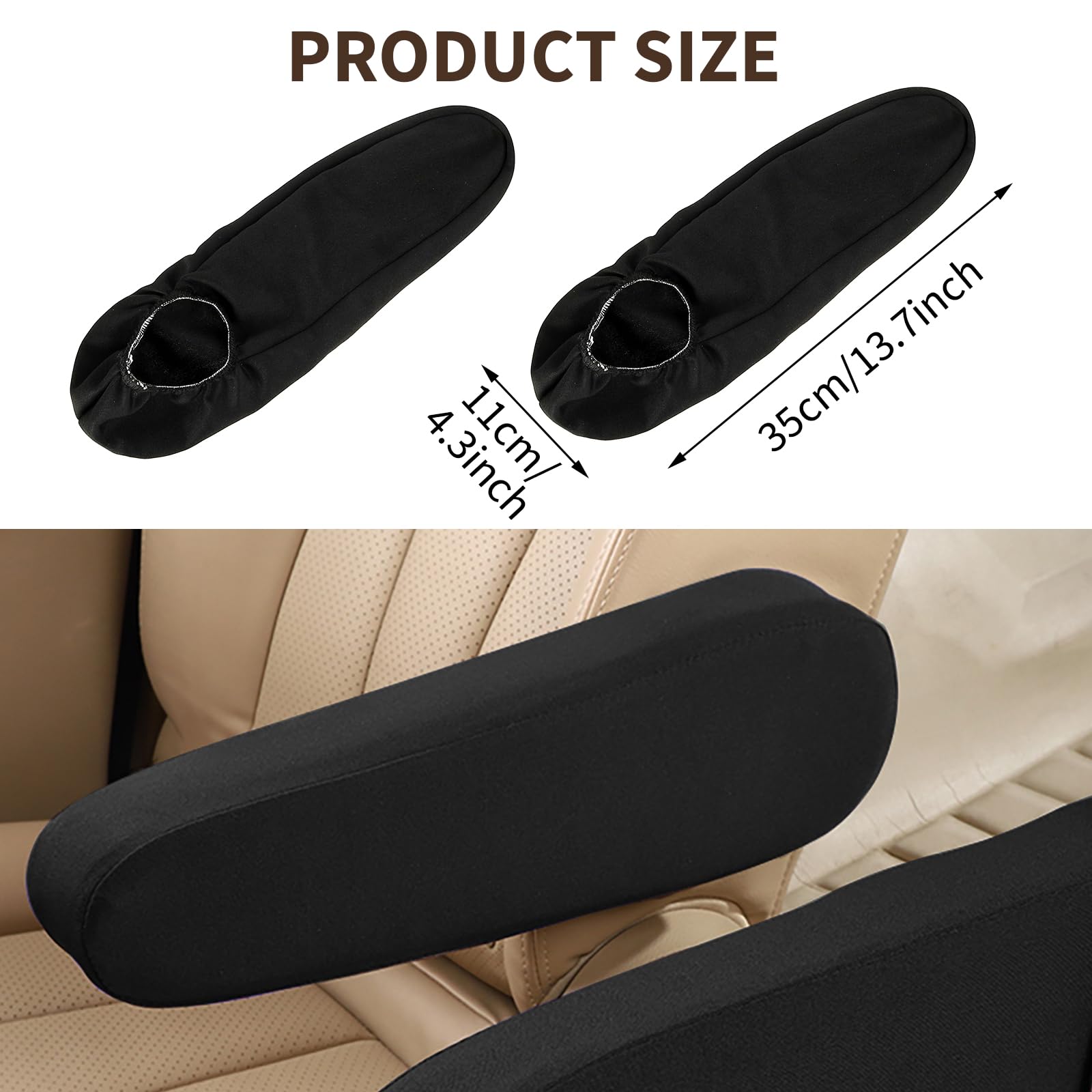 LONGHAO 2 Pcs Housse D'Accoudoir De Siège Avant Et Central De Voiture