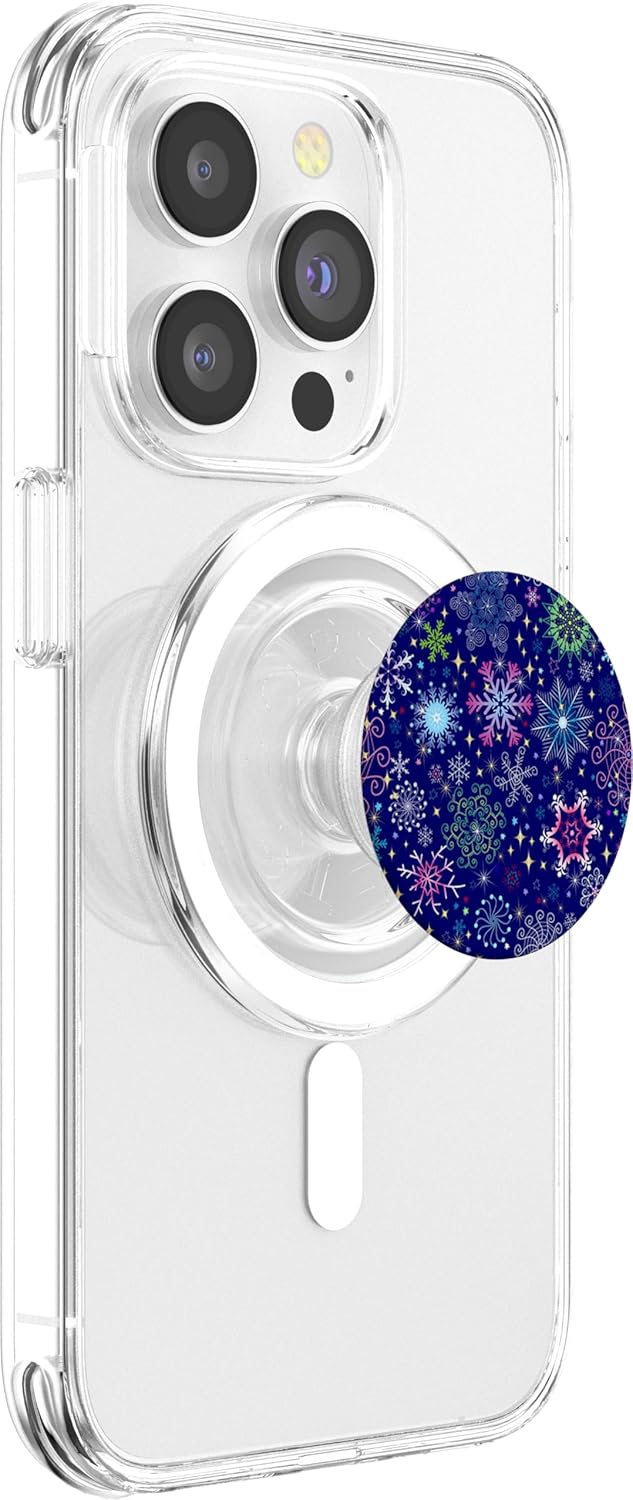 Snowflakes Pop Mount Socket Snow Frostwork Winter Christmas PopSockets Grip and Stand for Phones and Tablets PopSockets MagSafe PopGrip for iPhone