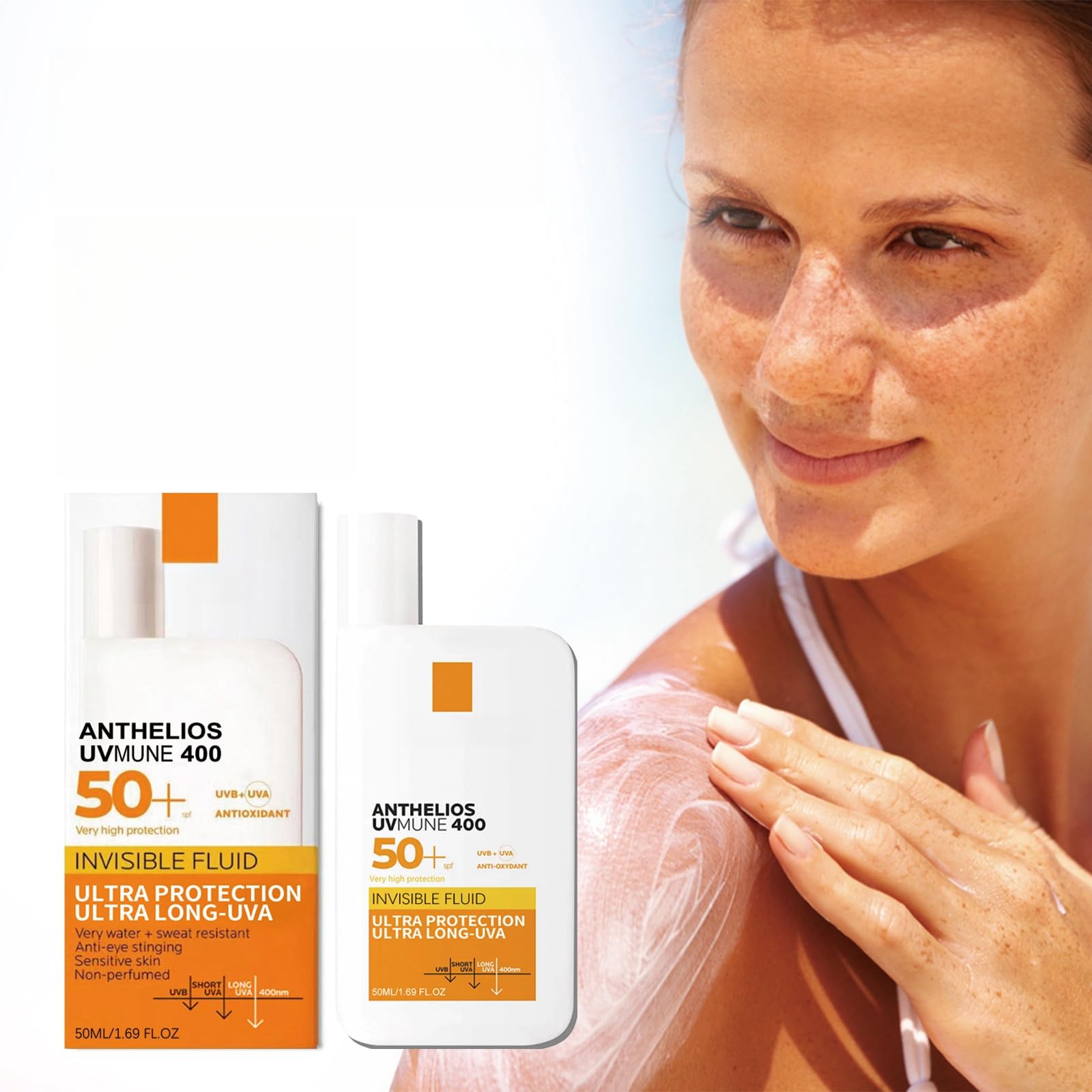 NOVOLANSunscreen 50ml, Liquid Protective Cream To Protect Against Uv Rays and Isolate Summer Outdoor Moisturizing and Repairing Facial Skin Protective Cream, Outdoor Defense Moisturizing & Repairing