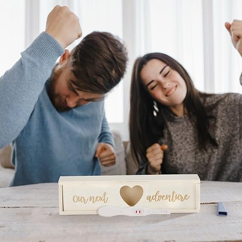 Miniatura 18 de Barydat Caja de regalo de prueba de embarazo, caja de recuerdo, anuncio de embarazo para esposo, anuncios de revelación de bebés de madera, ideas