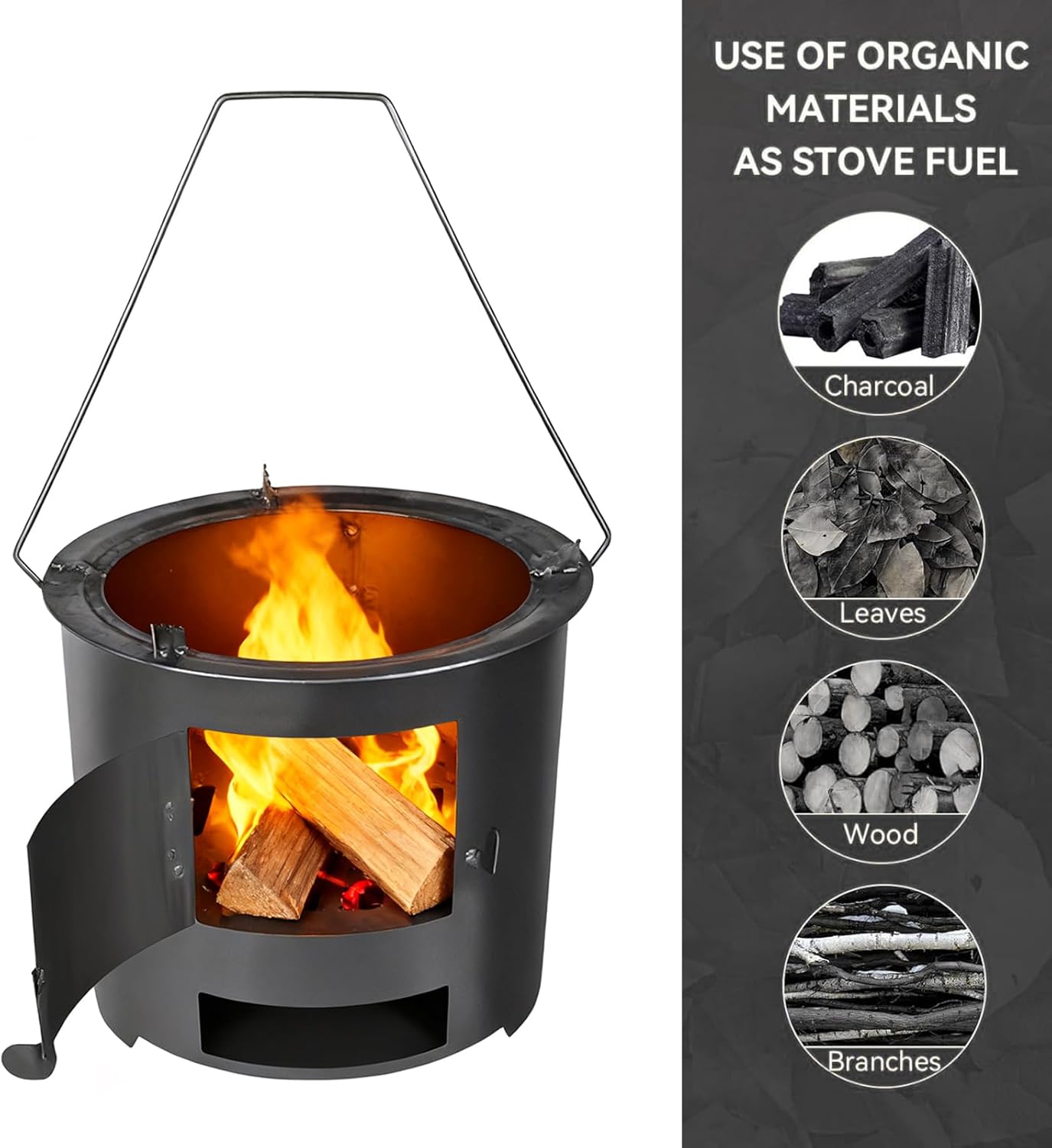 Camping Stove, Mini Portable Gas Stove for Outdoor Cooking, Backpacking, Hiking & Picnic, Compact BBQ Grill with Carry Handle, Lightweight Camping Stove (M)
