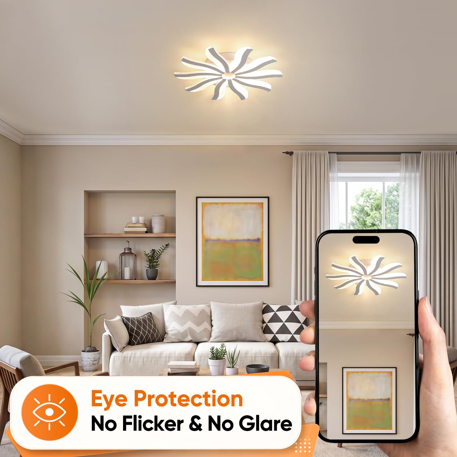 Plafonnier LED Moderne 3000K Lampe de Plafond Blanc 4812569