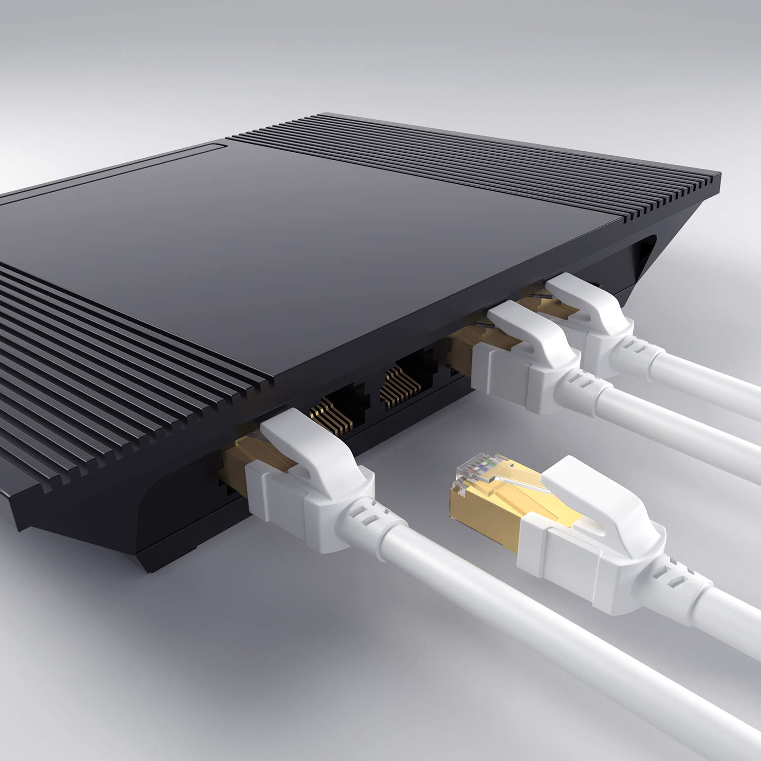 Review BUSOHE Cat8 Ethernet Cable 25FT, Outdoor&Indoor, Shielded RJ45 LAN Internet Network Cable, 40Gbps 2000MHz Gigabit Patch Cord Wire for Modem, Router, Xbox, Faster Than Cat7/Cat6/Cat5 Network Black Review BUSOHE Cat8 Ethernet Cable 25FT, Outdoor&Indoor, Shielded RJ45 LAN Internet Network Cable, 40Gbps 2000MHz Gigabit Patch Cord Wire for Modem, Router, Xbox, Faster Than Cat7/Cat6/Cat5 Network Black