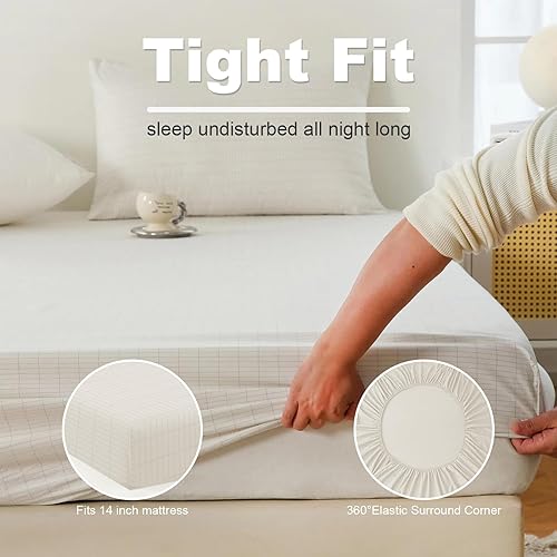 Miniatura 6 de VAJOOCLL Sábanas bajeras de tierra tamaño King, sábanas de tierra de conductividad con cable de conexión a tierra de 15 pies, sábanas bajeras para