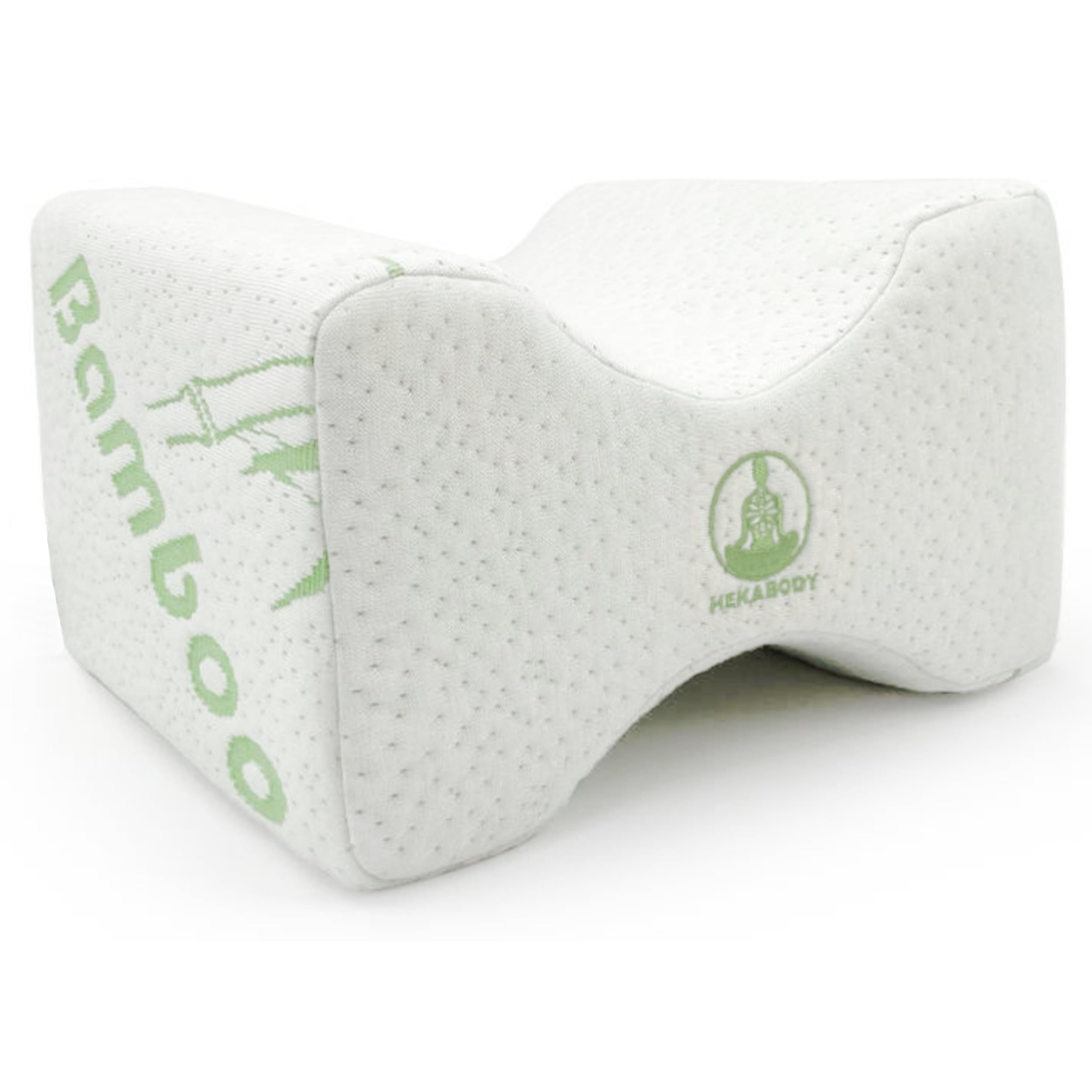 HekaBodyLeg Pillow for Sleeping on Side - Doctor Designed Orthopaedic Memory Foam Knee Pillow for Side Sleepers for Back/Hip/Joint/Sciatica Pain Relief - Bamboo Cover