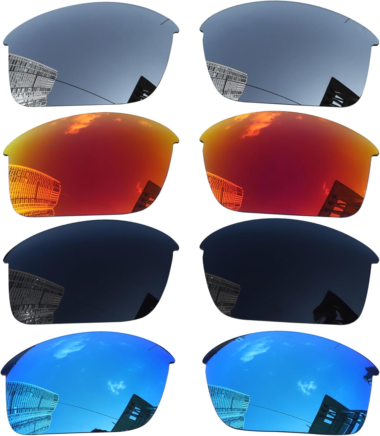 Acefrog 4 Pairs Polarized Replacement Lenses for Oakley Bottle Rocket OO9164 Sunglasses, Perfectly Fit, Shatterproof, Anti-scratch, Value Pack
