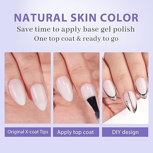 Miniatura 4 de BTArtboxnails - Puntas de uñas de gel suave, color blanco lechoso, 150 unidades, 15 tamaños, puntas de capa neutra 2 en 1 con cubierta de