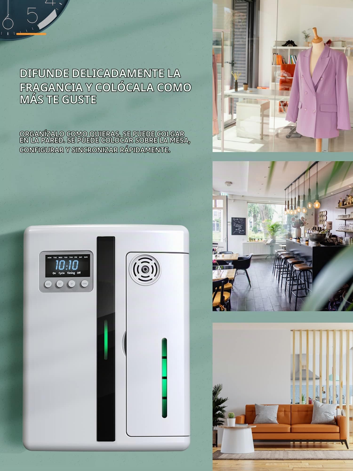Difusor de Aceites Esenciales Profesional. Ambientador Profesional de Fragancias para Aromaterapia, Hogar, Tiendas. Superficie de Difusión de 50 a 300 m²