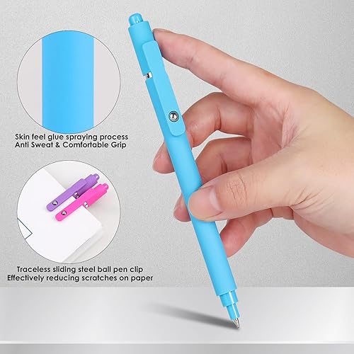 Miniatura 4 de YullTaiy Bolígrafos de gel, 6 bolígrafos de punta fina de 0.020 in, bolígrafos de escritura suave, bolígrafos de tinta negra, bolígrafos de serie de