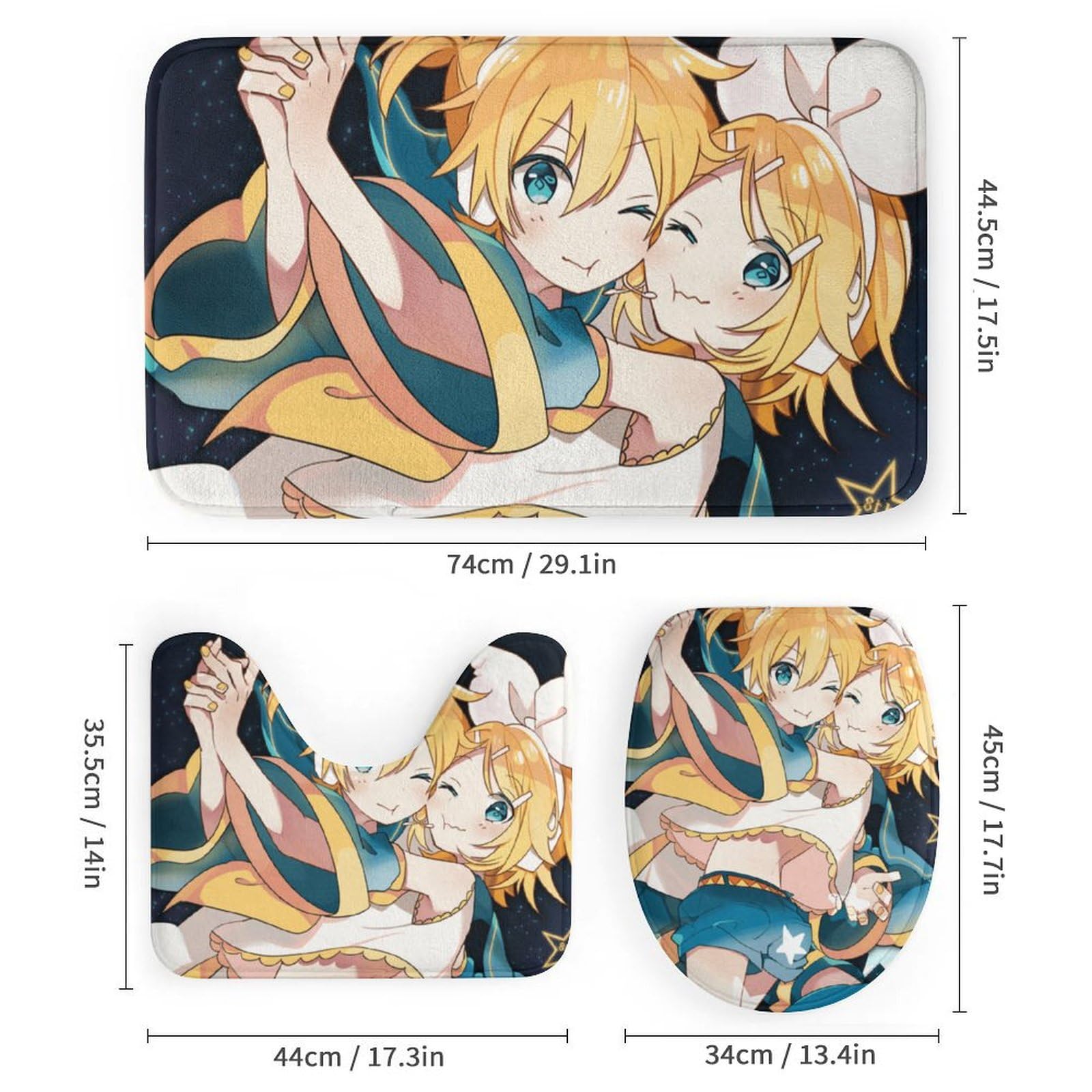 Amazon｜シャワーカーテン4点セット 鏡音リン 鏡音レン Vocaloid