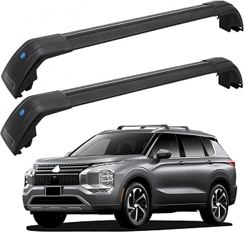 SYDSZ Cross Bar Roof Rack Fit for Mitsubishi Outlander XG 2022 2023 2024 2025 2026, Flush Side Rails, Heavy Duty Aluminum Roof Cross Bars Rooftop Luggage Rack, Ski Rack for Car Roof