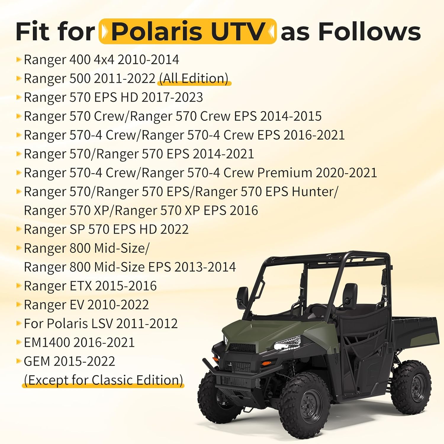 M MATI Tailgate Latch Assembly Left & Right for Polaris UTV Ranger 400 500 570 800 Ranger ETX Ranger EV EM1400 GEM for Polaris LSV 1018850 1018849