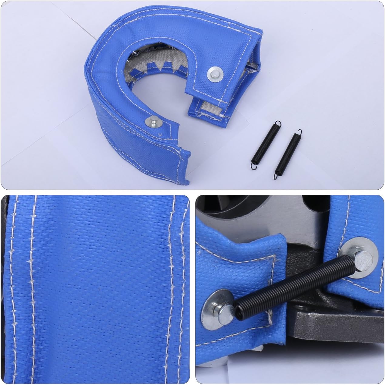 AJP Distributors Turbo Charger Exhaust Turbocharger Heat Shield Wrap Blanket Cover Barrier Jacket Mesh Fiber Glass Blue Compatible/Replacement For T4 GT30 GT32 GT35 GT37 GT40 GT42 GT45 GT46 GT47 GT55